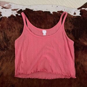Colsie Coral Ribbed Tank